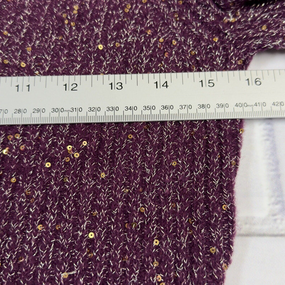 Nina Leonard Sparkly Sequin Sweater Dress Purple Women's Size Small - Picture 4 of 8
